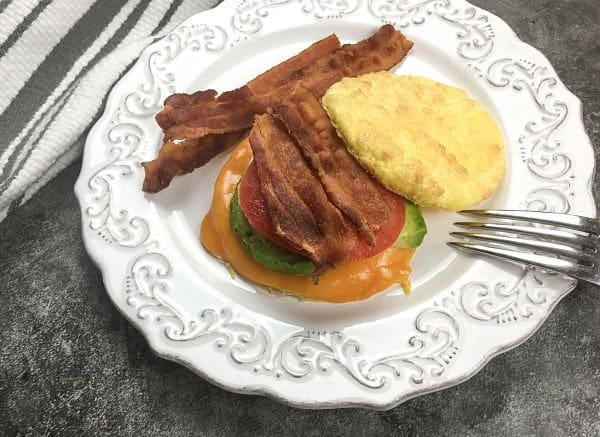 Keto Avocado Cheddar Breakfast Sandwich