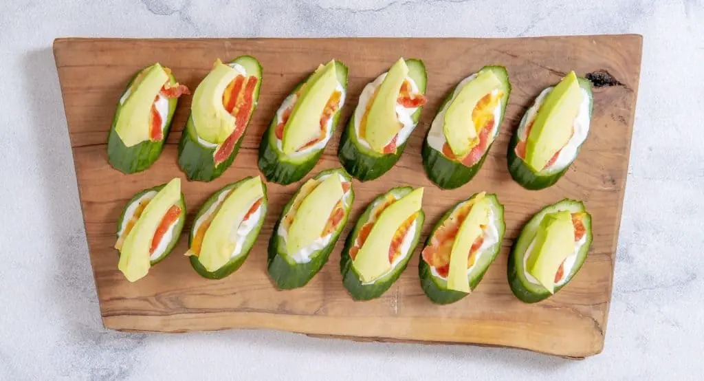 Add avocado slices.