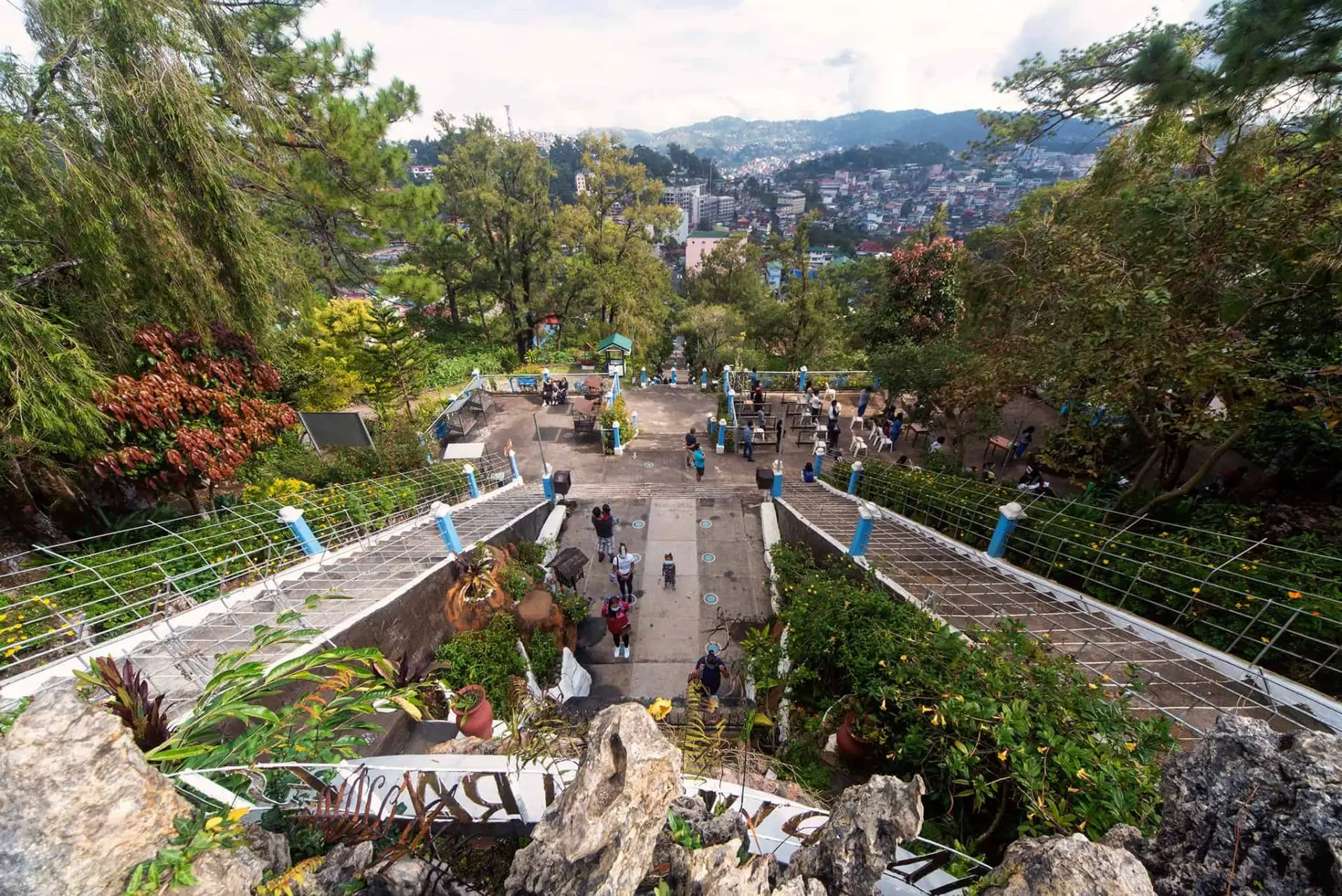 Top of Lourdes Grotto looking at Baguio City view by Ric Maniquis
